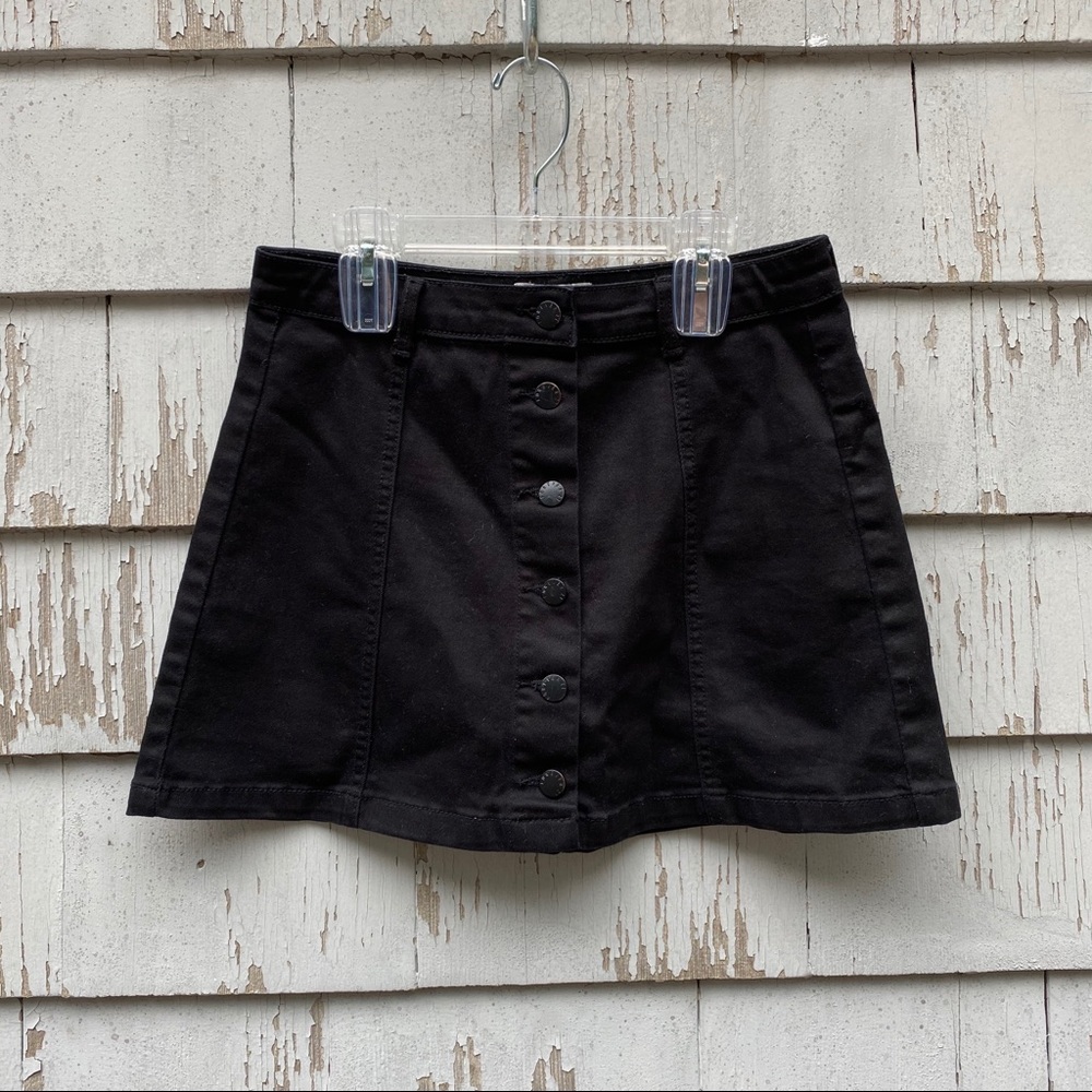 women’s black button-down skirt